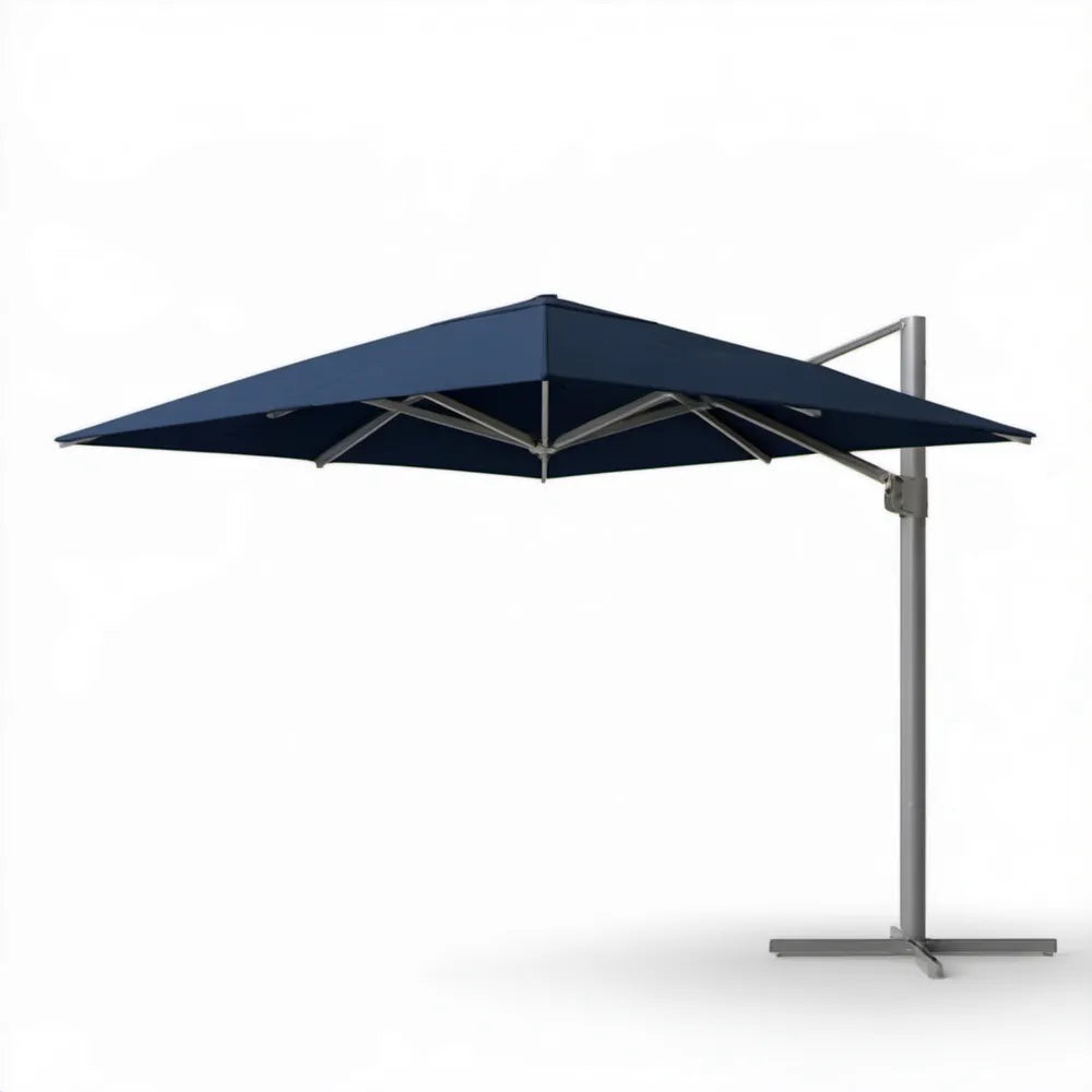 Boczny parasol ogrodowy granatowo-szary 300 x 300 cm kwadratowy