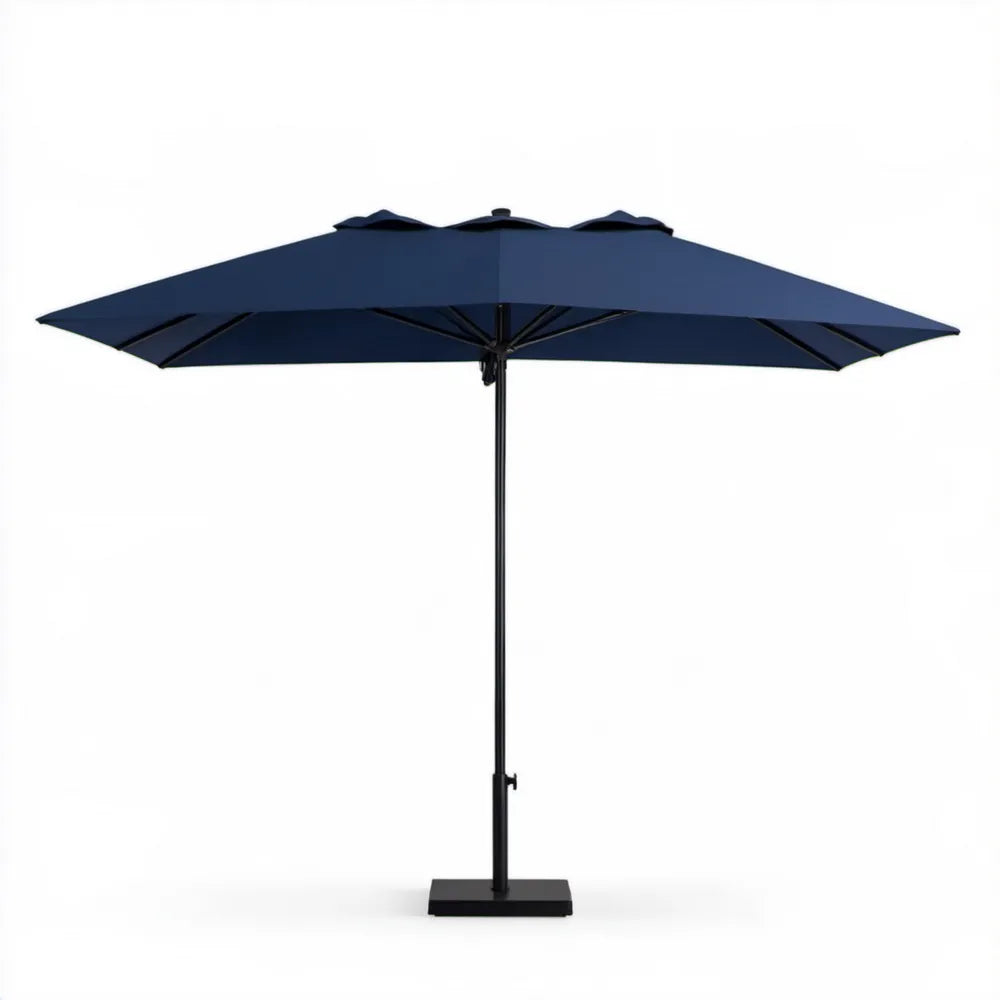 Podwójny parasol ogrodowy prostokątny granatowo-czarny 460 x 270 x 245 cm