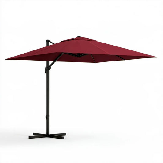 Boczny parasol ogrodowy kwadratowy 300 x 300 cm bordowy/czarny