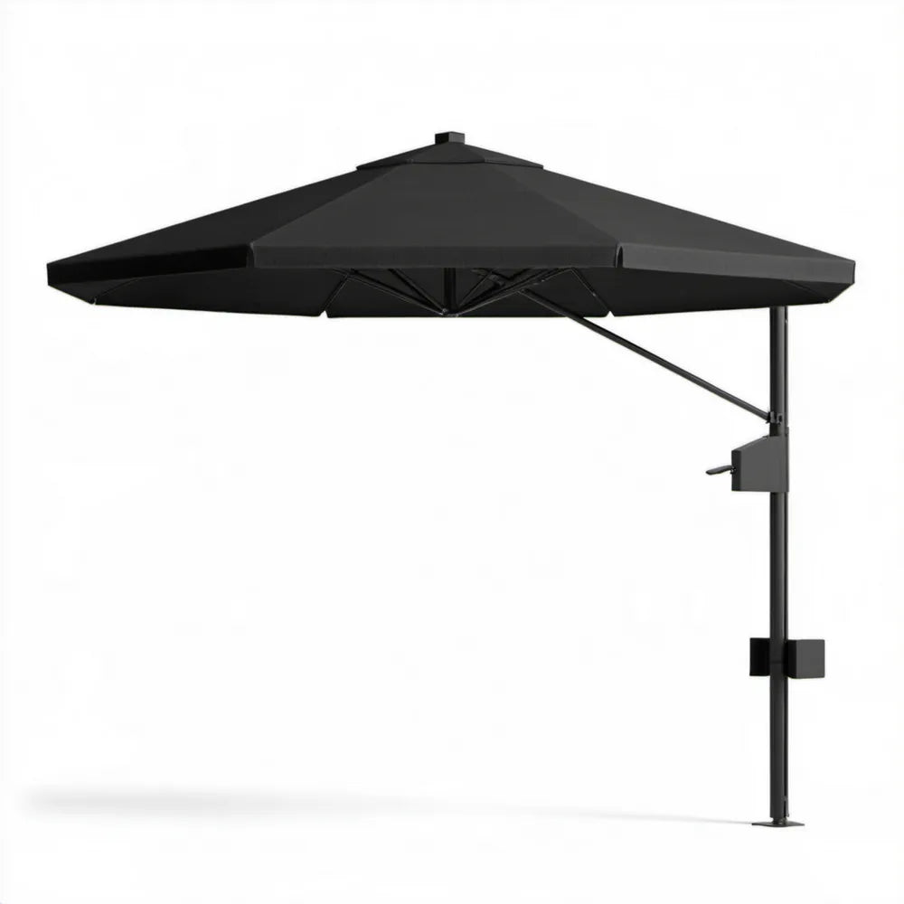 Boczny parasol ogrodowy kwadratowy czarny 300 x 300 x 250 cm