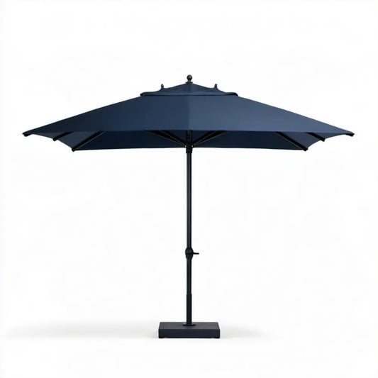 Kwadratowy parasol ogrodowy z podwójną czaszą 300 x 300 cm, granatowy