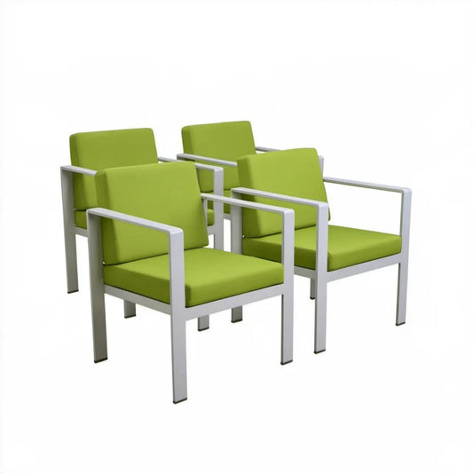 Zestaw 4 aluminiowych foteli ogrodowych Biały/Zielony 58 x 65 x 85 cm